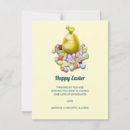 復活祭の雛とゴールデンイースターの卵 シーズンカード