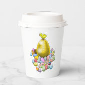 復活祭の雛とゴールデンイースターの卵 紙コップ (裏面)