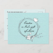 復活祭は神の愛の賜物であり、聖なる書物、 経典ヨハネ11:25 ポストカード (正面/裏面)