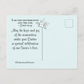 復活祭は神の愛の賜物であり、聖なる書物、 経典ヨハネ11:25 ポストカード (裏面)