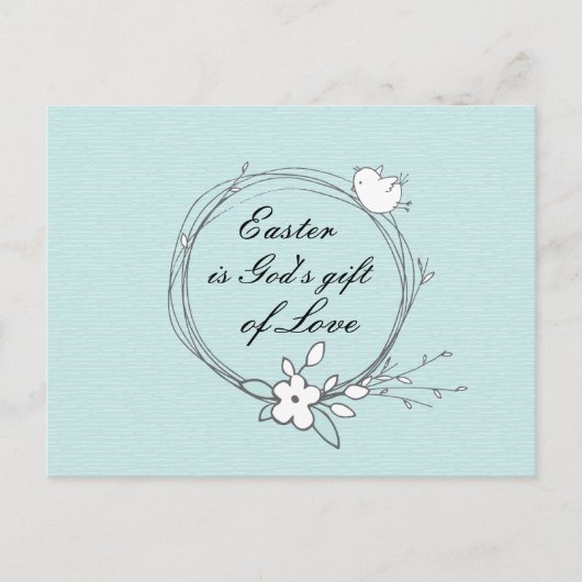 復活祭は神の愛の賜物であり、聖なる書物、 経典ヨハネ11:25 ポストカード (正面)