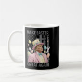 復活祭を再び素晴らしトランプ総おもしろい長にする コーヒーマグカップ (左)