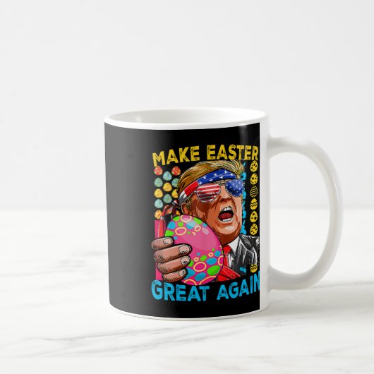 復活祭を再素晴らしびトランプのバニー国旗に設定 コーヒーマグカップ (右)