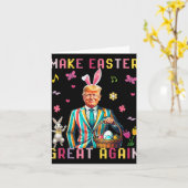 復活祭を素晴らし再びトランプおもしろいバニー カード (黄色い花)