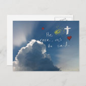 復活祭イエス様の復活バラ シーズンポストカード (正面/裏面)