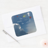 復活祭イエス様の復活バラ スクエアシール (封筒)