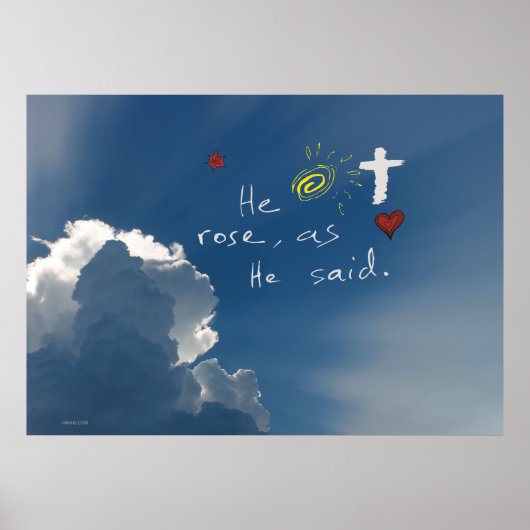 復活祭イエス様の復活バラ ポスター (正面)