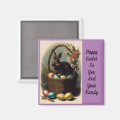 復活祭バスケットマグネットのバニー マグネット (正面/裏面)