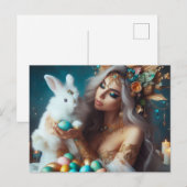 復活祭バニーの女神オスタラ シーズンポストカード (正面/裏面)