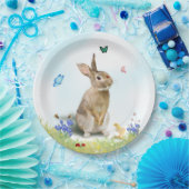 復活祭バニーひよこ虫蝶クロッカス ペーパープレート (パーティー)