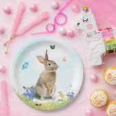 復活祭バニーひよこ虫蝶クロッカス ペーパープレート (パーティー)