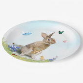 復活祭バニーひよこ虫蝶クロッカス ペーパープレート (アングル)