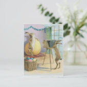 復活祭バニーカメラ写真復活祭カラー卵 シーズンポストカード (スタンド正面)