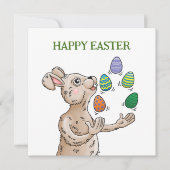 復活祭バニー復活祭カードをジャグリング シーズンカード (正面)