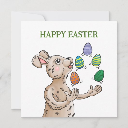 復活祭バニー復活祭カードをジャグリング シーズンカード (正面)