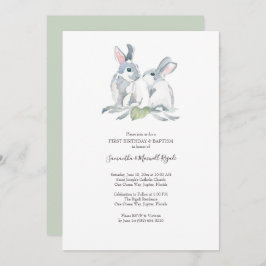 復活祭バプテスマと最初の誕生日パーティー 招待状
