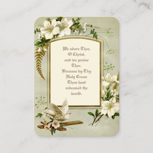 復活祭ホーリーカードパスシャル祈りの言葉 名刺 (正面)