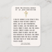 復活祭ホーリーカードパスシャル祈りの言葉 名刺 (裏面)