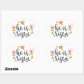 復活祭マタイ28:6彼は立ち上がった 楕円形シール (シート)