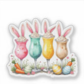 復活祭ラテバニー耳とラテの眼鏡 シール (正面)