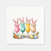 復活祭ラテバニー耳とラテの眼鏡 スタンダードカクテルナプキン (正面)