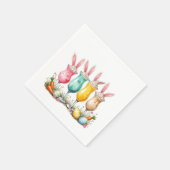 復活祭ラテバニー耳とラテの眼鏡 スタンダードカクテルナプキン (角)