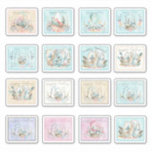 復活祭ラベルバニーバスケット花かわいい シール (正面)