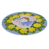 復活祭帽ビクトリアンをかぶった少女 カッティングボード (角)