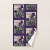 復活祭恵み（ダークパープルチューリップ付） バスタオルセット (ハンドタオル)