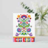 復活祭民俗垂直カスタム文字 ポストカード (スタンド正面)