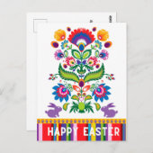 復活祭民俗垂直カスタム文字 ポストカード (正面/裏面)