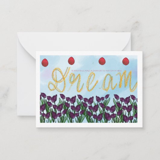 復活祭魔法：喜びの万華鏡のように千変万化するパターン ノートカード (正面)