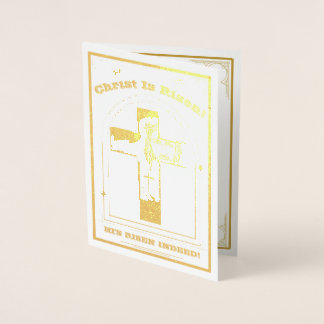 復活祭、キリストの復活、キリストは復活した 箔カード