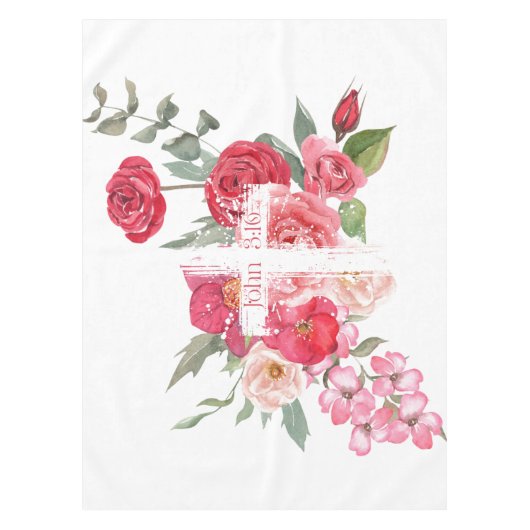 復活祭/十字架/ヨハネ3:16/イエス テーブルクロス (正面)