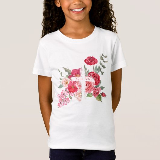 復活祭/十字架/ヨハネ3:16/イエス Tシャツ (正面)