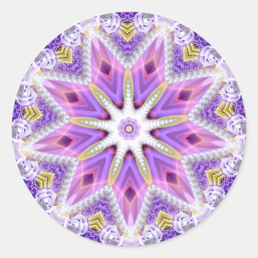 ~復活祭~明るい抽象芸術紫色のパターン~ ラウンドシール (正面)