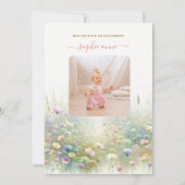 復活祭Some Bunny Girl写真1st Birthday 招待状 (裏面)