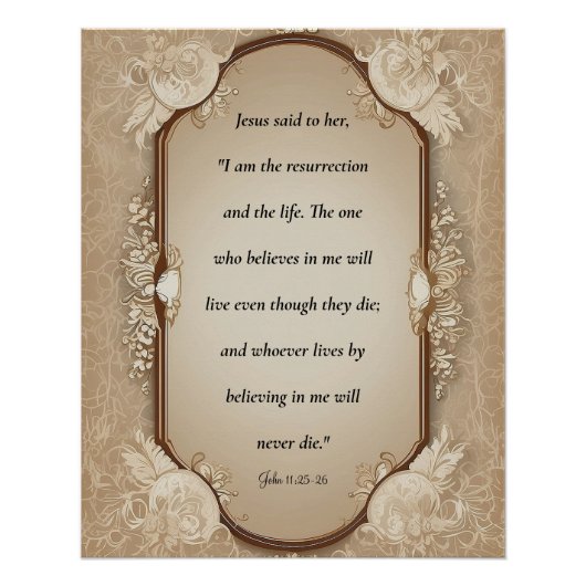 復活聖なる書物、 経典、ジョン11-25、26 ポスター (正面)