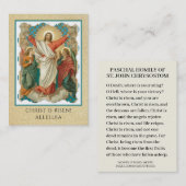 復活聖ヨハネ祈りの言葉付きの聖なるカード 名刺 (正面/裏面)