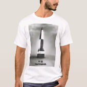 復讐兵器V2ロケット 白黒 ヴィンテージスタイル Tシャツ (正面)