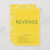 復讐 黄色 LOA 感情的指導スケールカード 招待状 (正面/裏面)