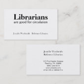 循環のしゃれの司書の名刺はカスタマイズ 名刺 (正面/裏面)
