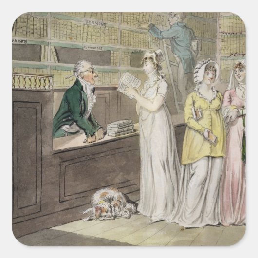 循環ライブラリ(ペンとインク、w/cおよびw スクエアシール (正面)