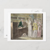 循環ライブラリ(ペンとインク、w/cおよびw ポストカード (正面/裏面)