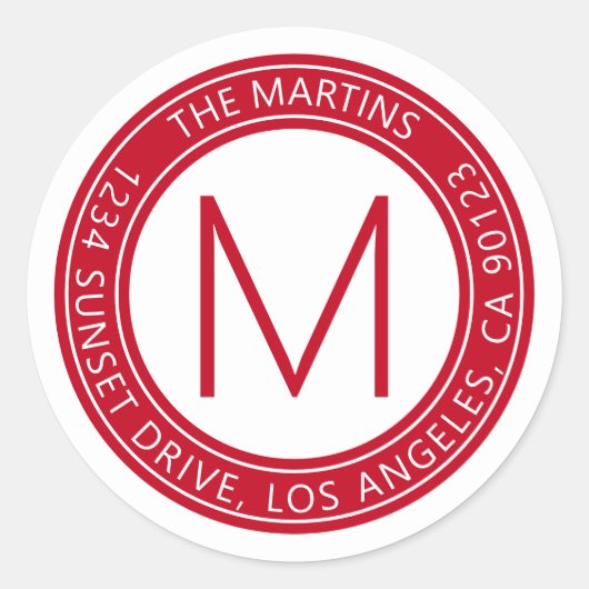 循環差出人住所または循環文字メッセージ ラウンドシール (正面)