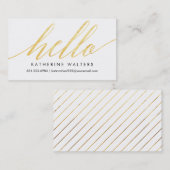 微かに光るこんにちはの金ゴールドのフェイクなホイルのテレホンカード コーリングカード (正面/裏面)