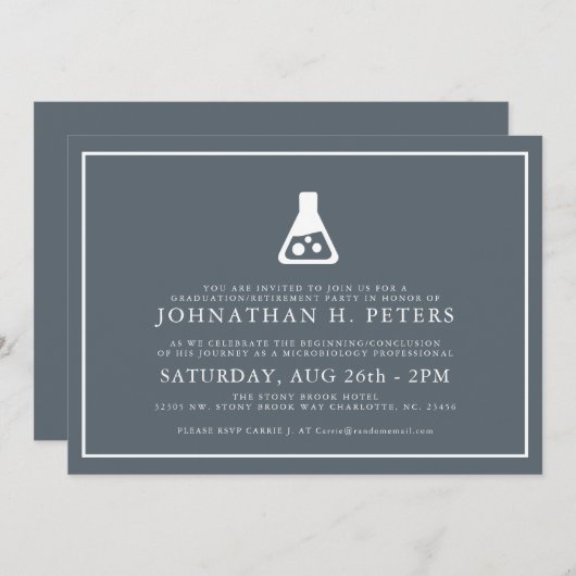 微ミニマル生物学卒業│退職招待状 招待状 (正面/裏面)