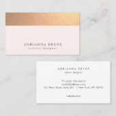 微妙なエレガント金ゴールドグリッターライトピンク 名刺 (正面/裏面)