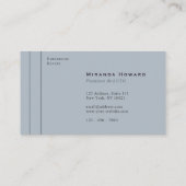 微妙なグレーのミニマリストのモノグラム名刺 名刺 (裏面)