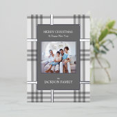 微妙なグレープレイドホリデーフォトクリスマスカード 箔シーズンカード (立ち正面)